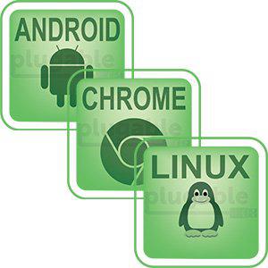 An image showing the Android, Chome, and Linux operating system.