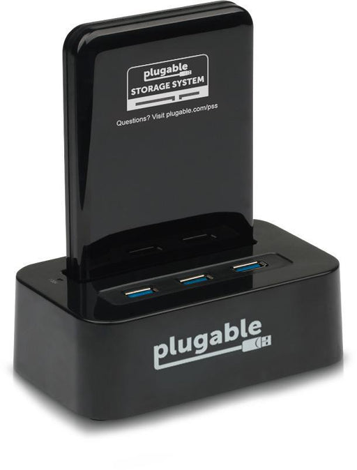 Main product image for the PSS-SDH1 single-disk SATA storage system dock featuring a 3-port USB 3.0 hub