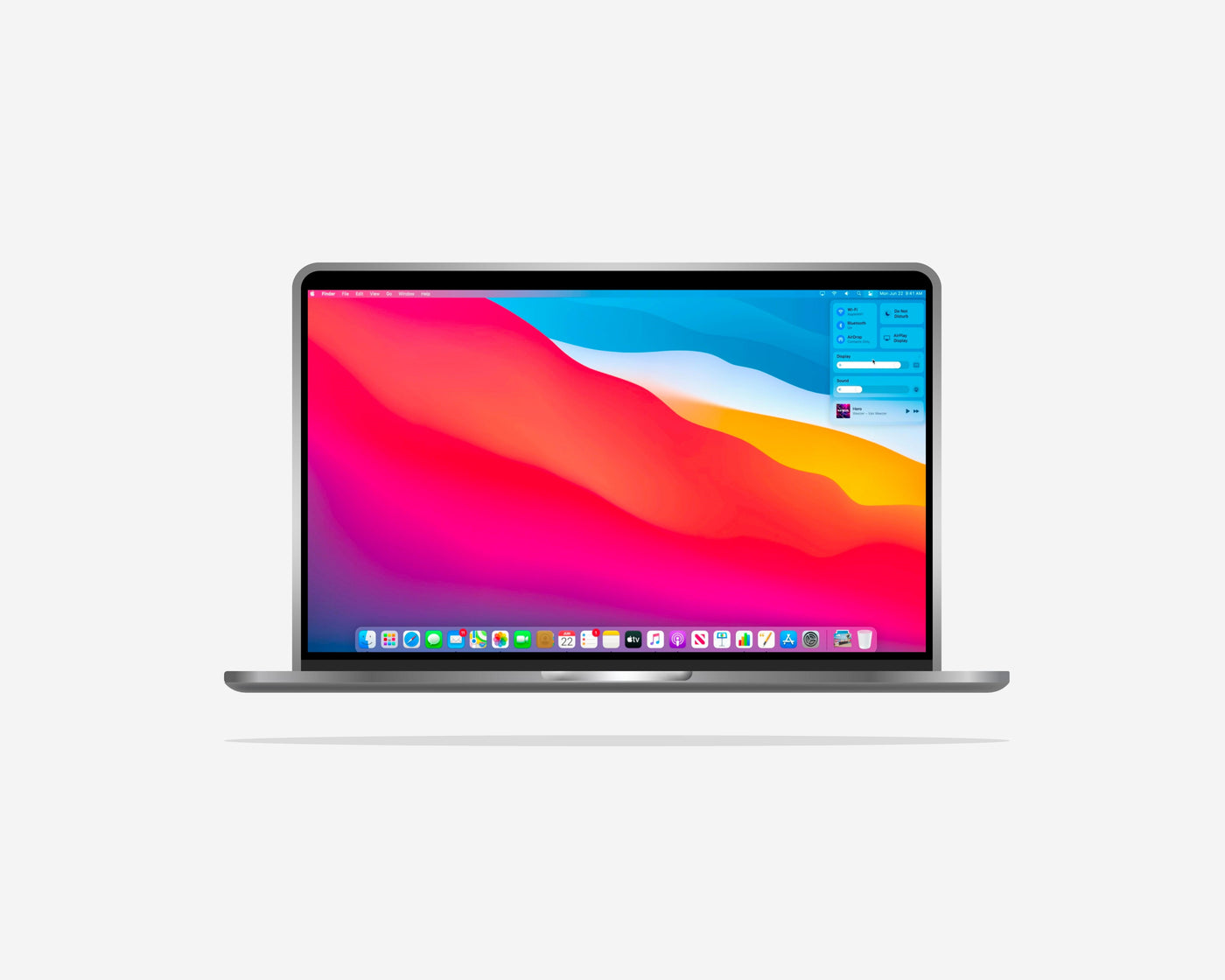 MacBook laptop against a light background