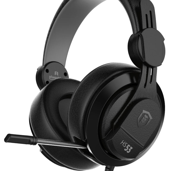 A render of the Plugable Performance Onyx (TRRS-HS53) headset from a front left angle