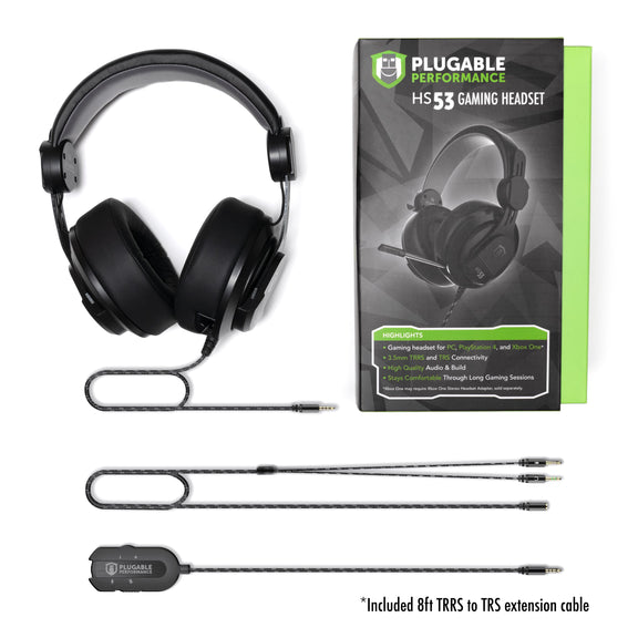 Overview of the Plugable Performance Onyx (TRRS-HS53) headset's included components