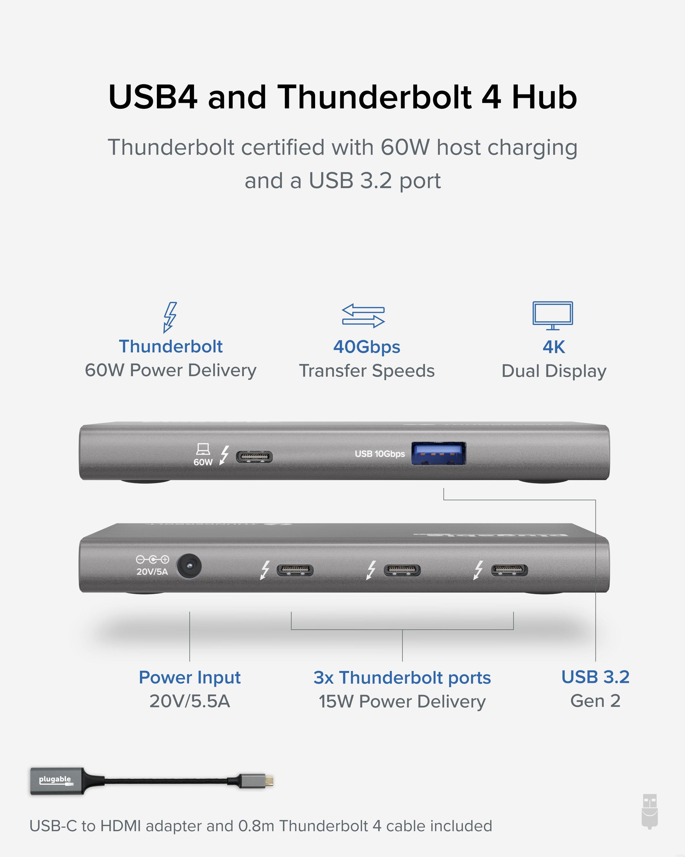 What's the Difference Between Thunderbolt 3, Thunderbolt 4, and USB4 –  Plugable Technologies, thunderbolt 4 