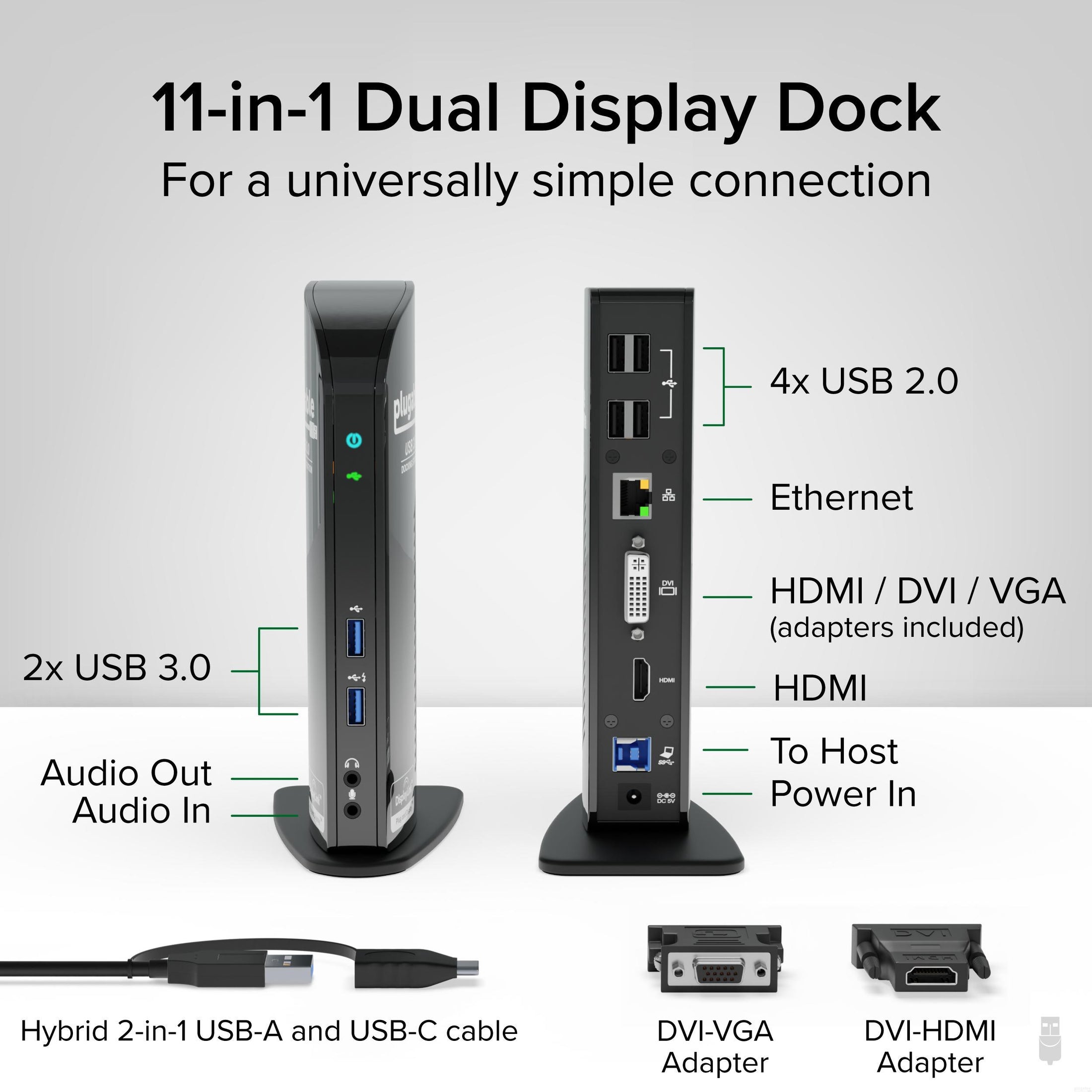 Adaptador USB a HDMI para monitor Windows 11/10/8, convertidor HDMI USB 3.0  para laptop, adaptador de cable HDMI USB múltiples monitores para PC de