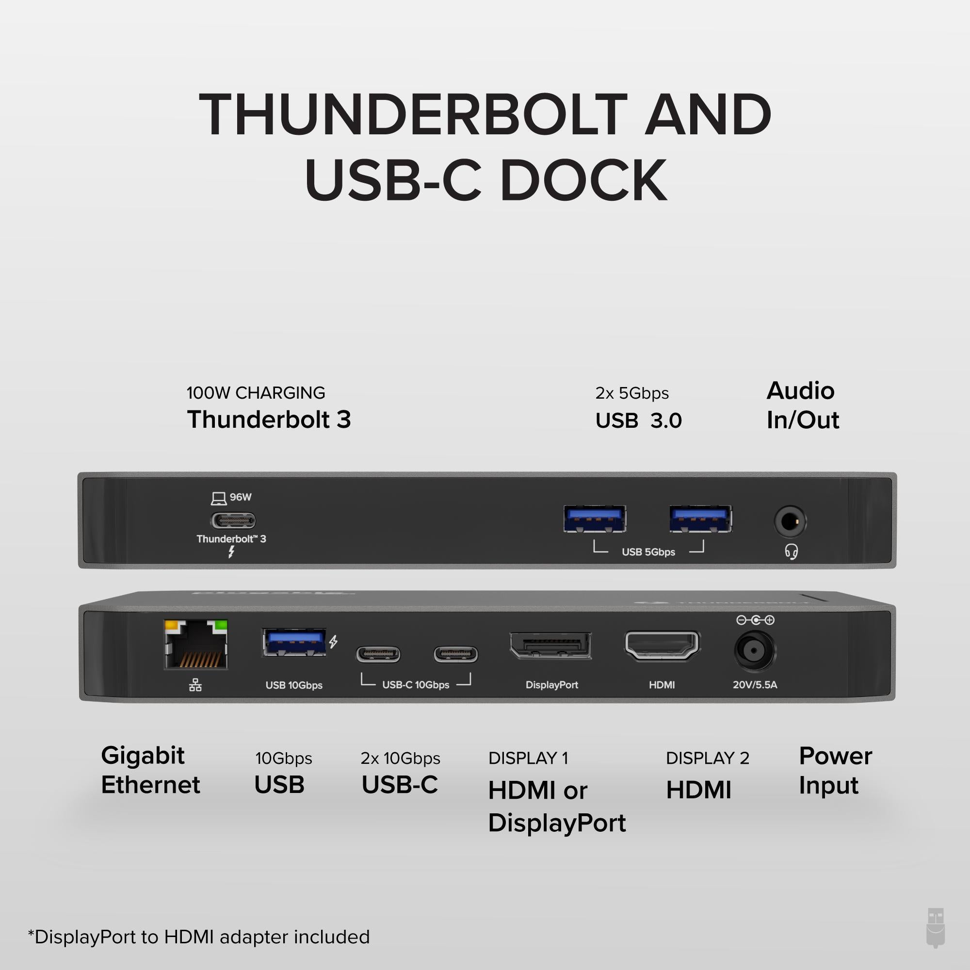 Plugable Thunderbolt™ Docking Station, Dual HDMI with DisplayPort 