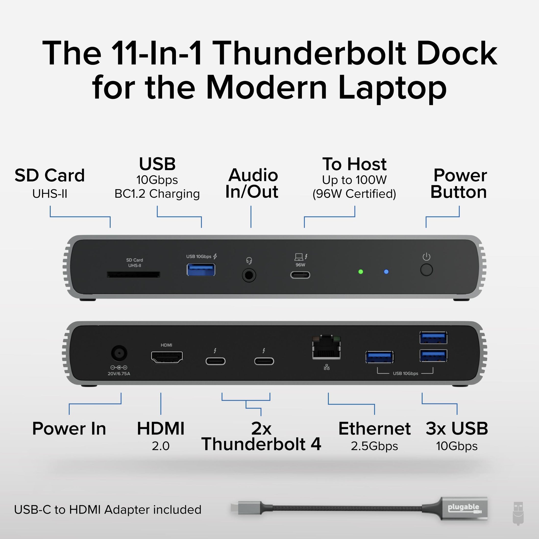 Thunderbolt™ 4 USB-C® 10-in-1 Dual Display Docking Station with