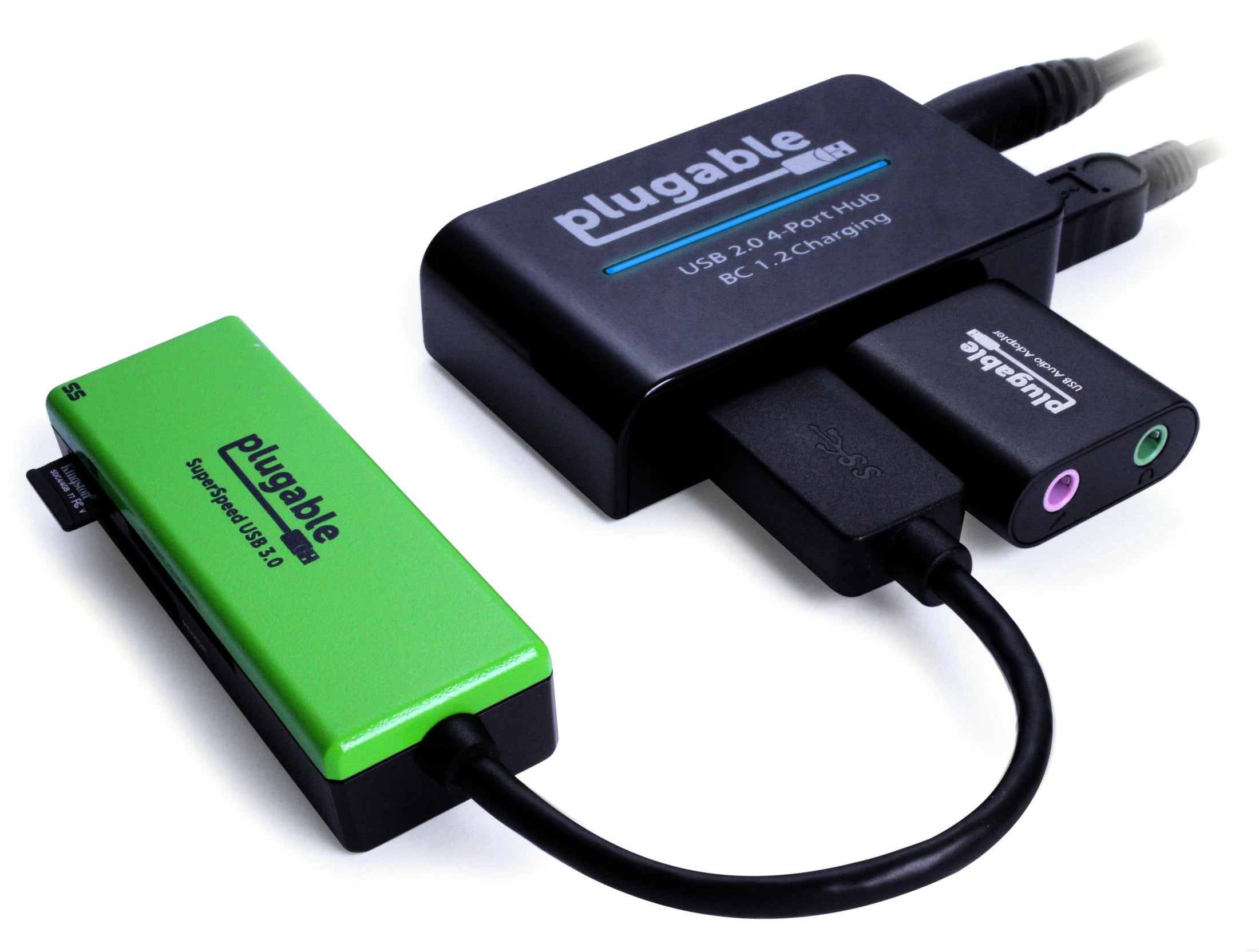 USB-C to USB 3.2 Gen 2 Type-A x 4 Mini Hub with USB-C Power Supply Por