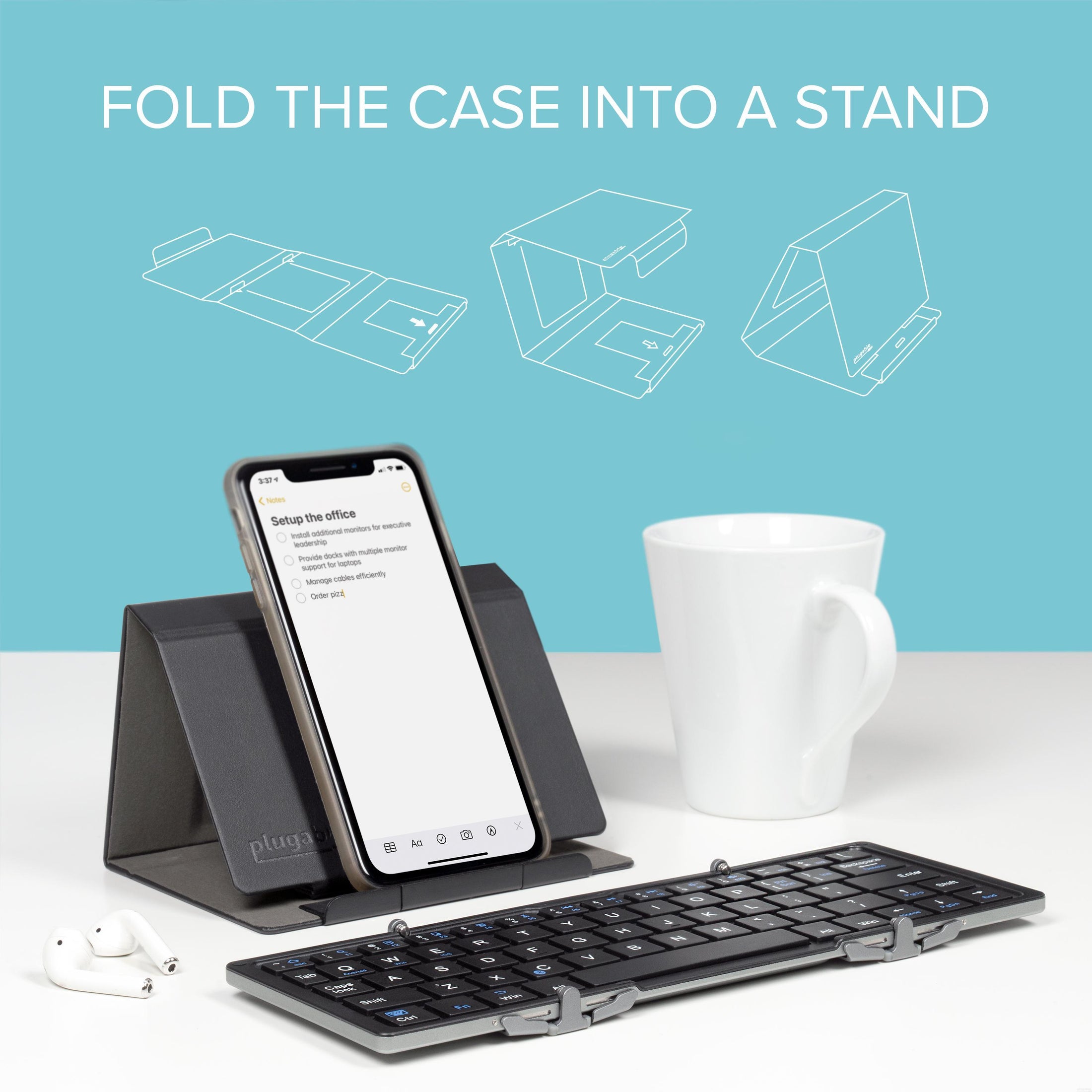 Plugable Compact Bluetooth® Folding Keyboard and Case ~ Plugable ...