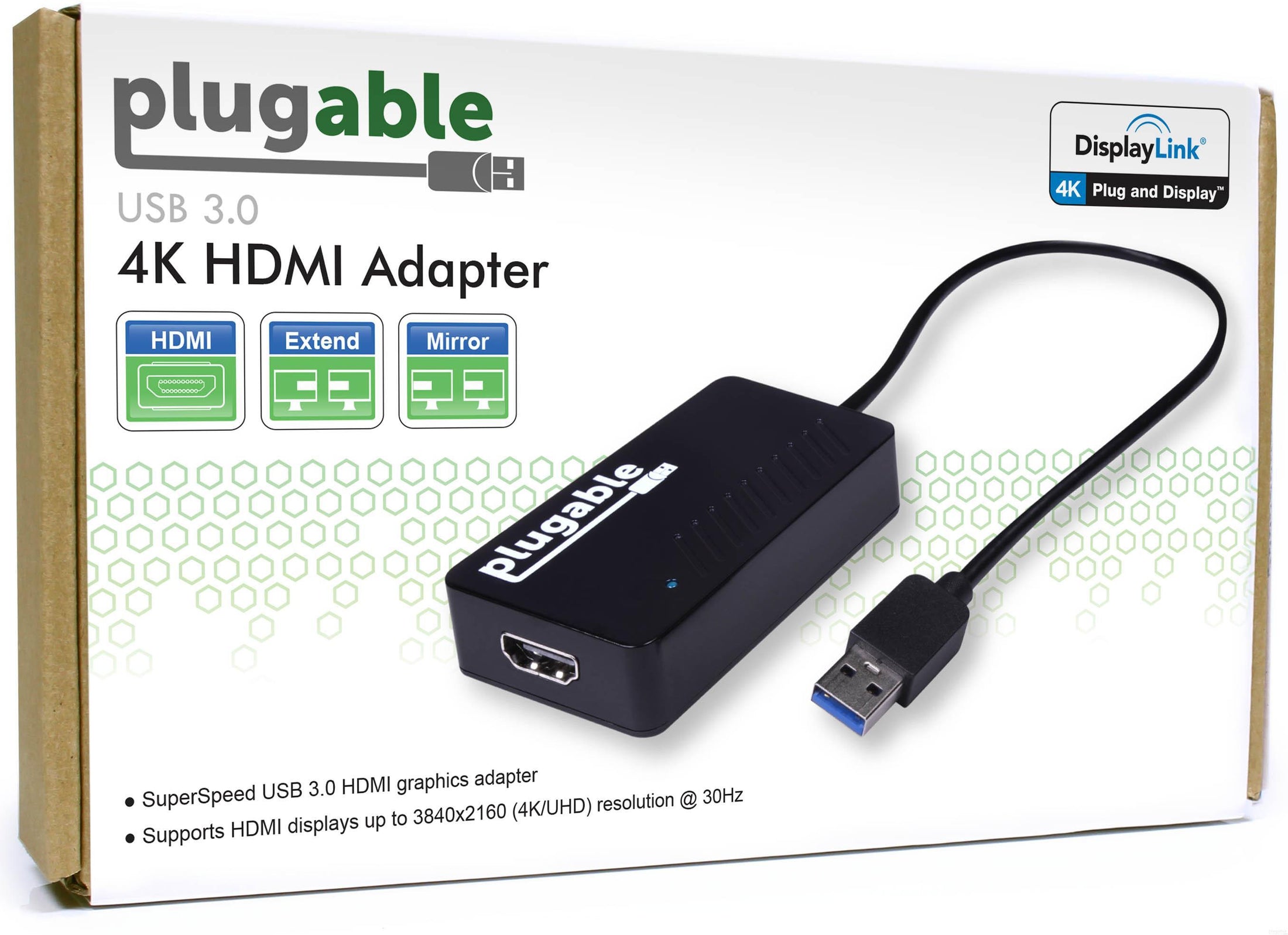 USB 3.0 to Dual HDMI Adapter - 4K+4K 60Hz Ultra HD - Built-in DisplayLink  DL6950 Chip - Extend Screen to Multiple Monitor TV Compatible with
