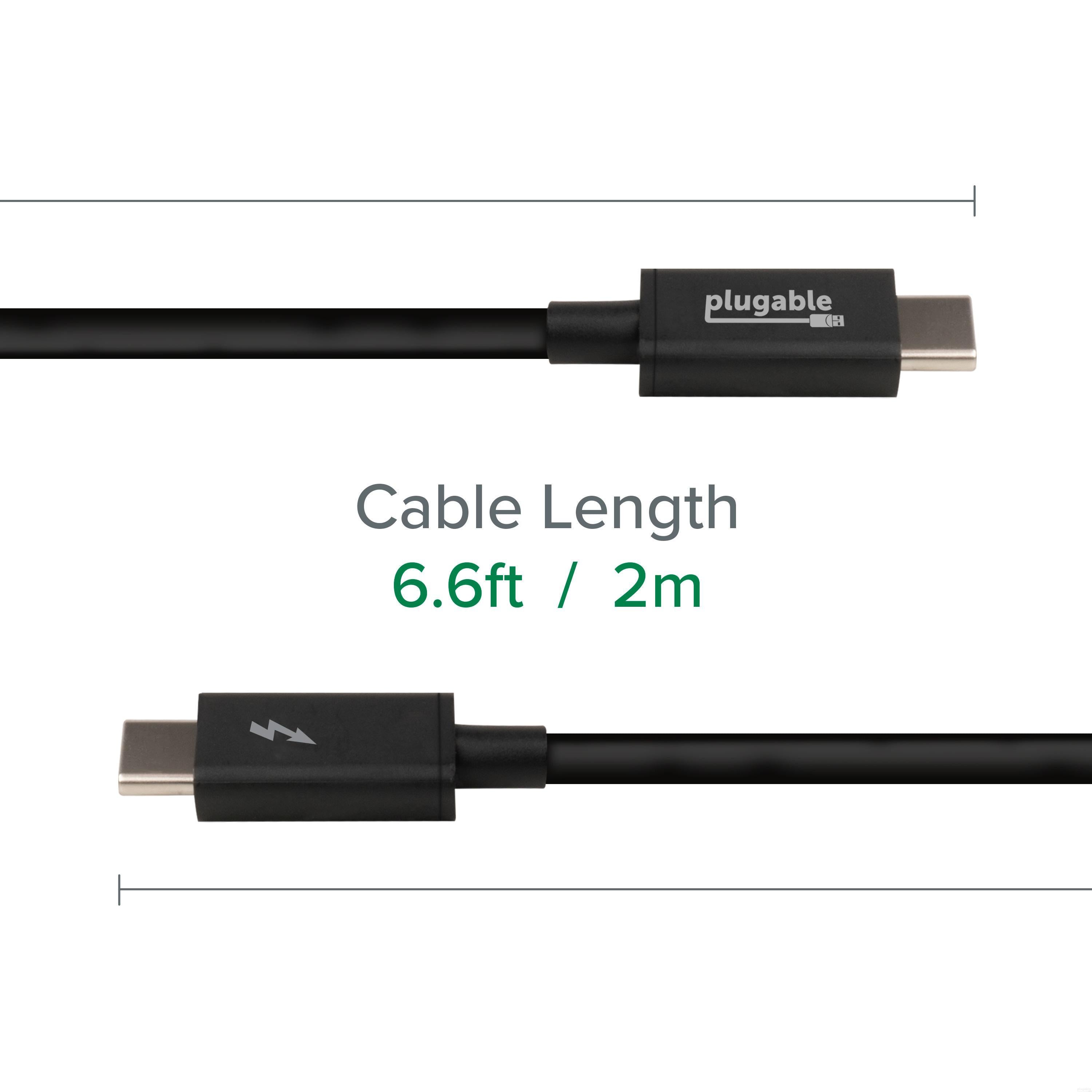 Plugable Thunderbolt 3 Cable (20Gbps, 6.6ft/2m) – Plugable