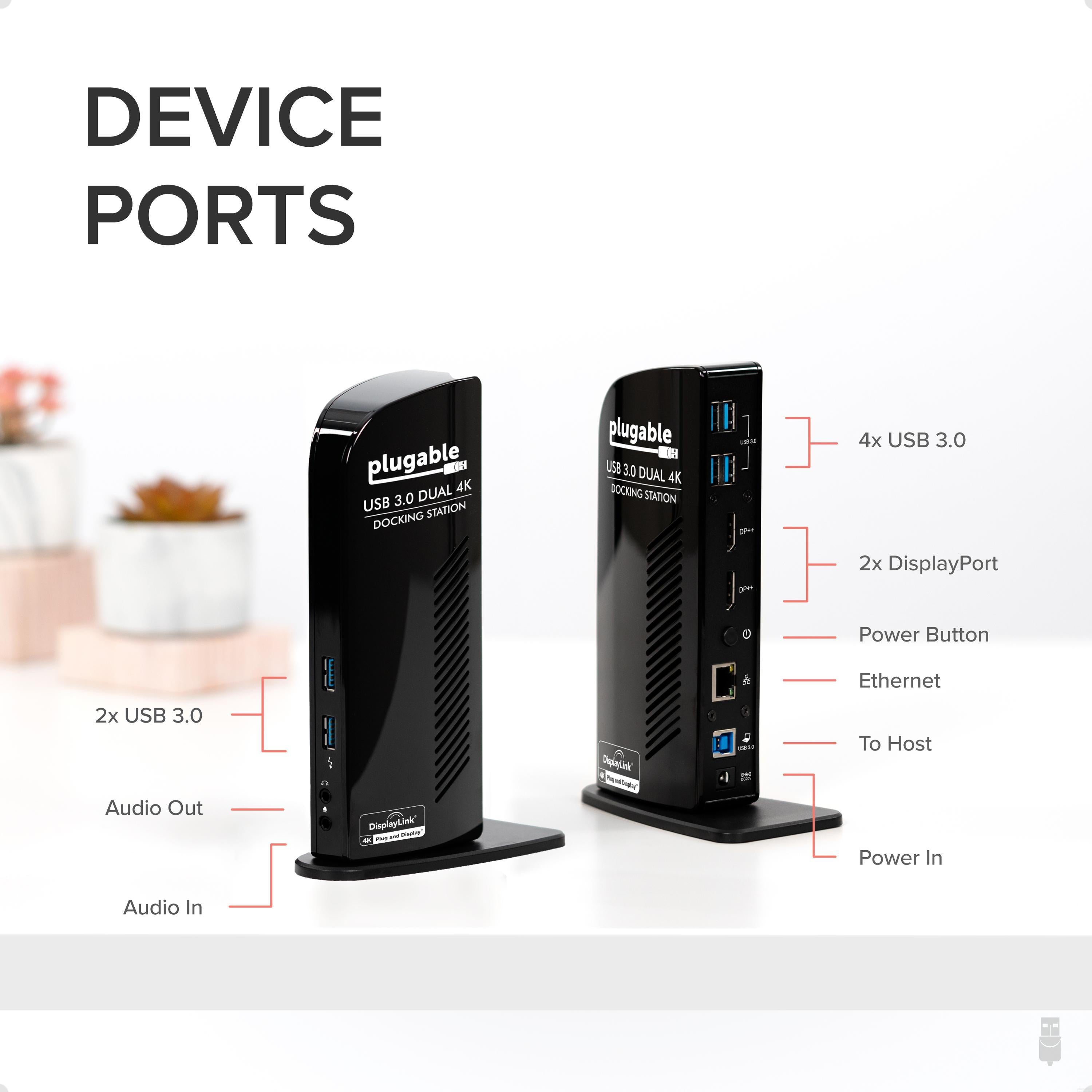 Plugable USB 3.0 Dual hotsell 4K Display Docking Station