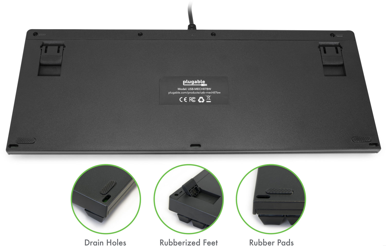 Plugable Compact 87-Key Mechanical Keyboard With Blue-Style Switches ...