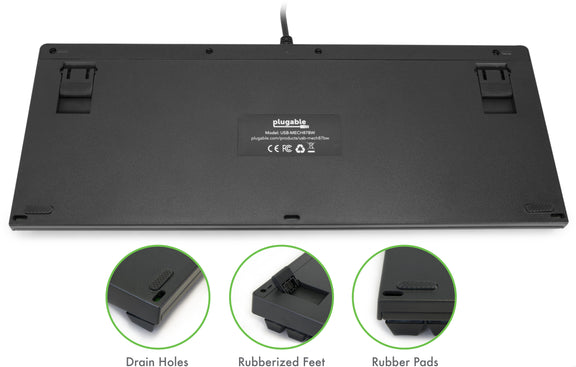 Plugable Compact 87-Key Mechanical Keyboard With Blue-Style Switches ...