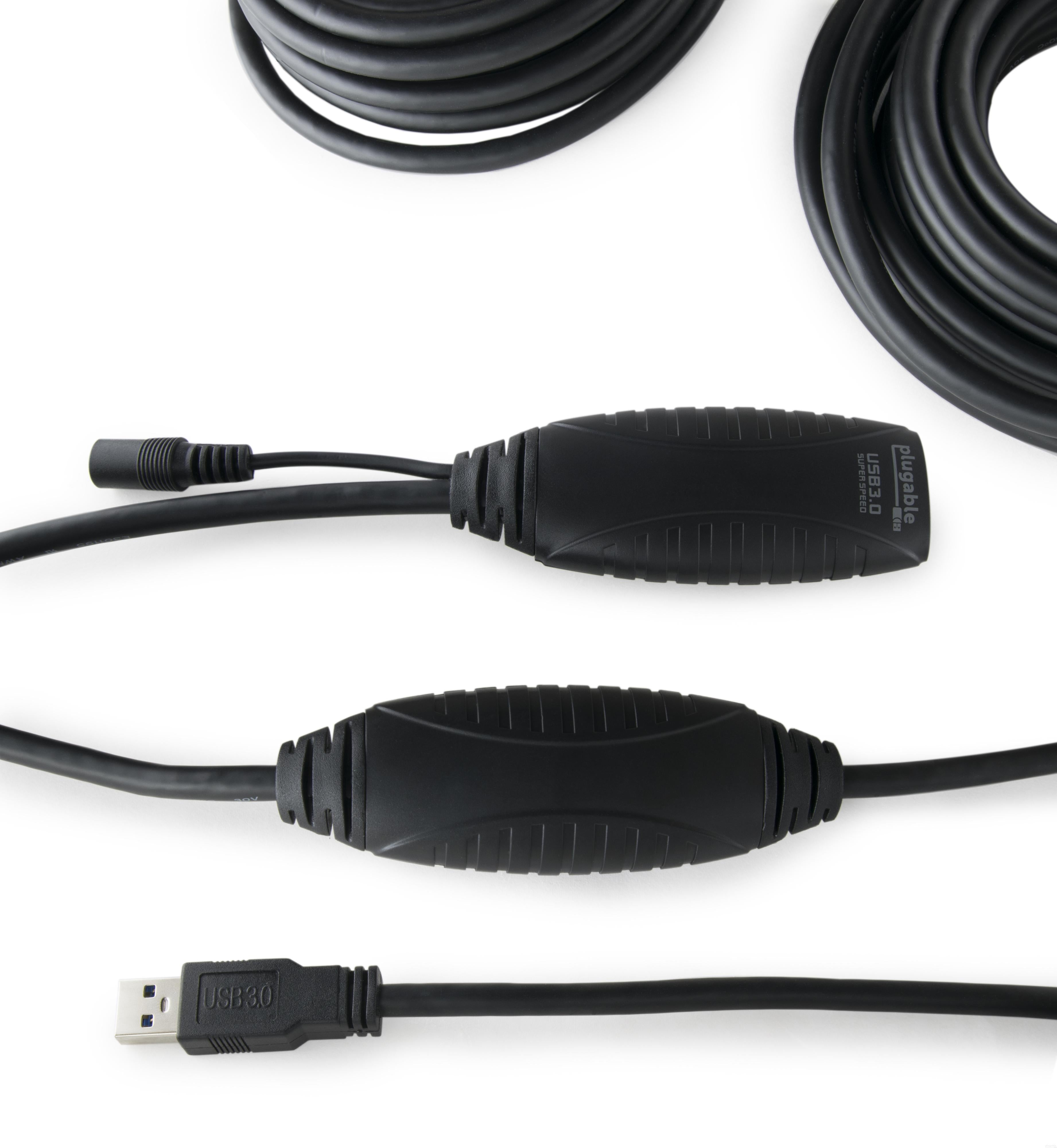 Plugable USB 3.0 10M (32ft) Extension Cable With Power Adapter And Bac ...