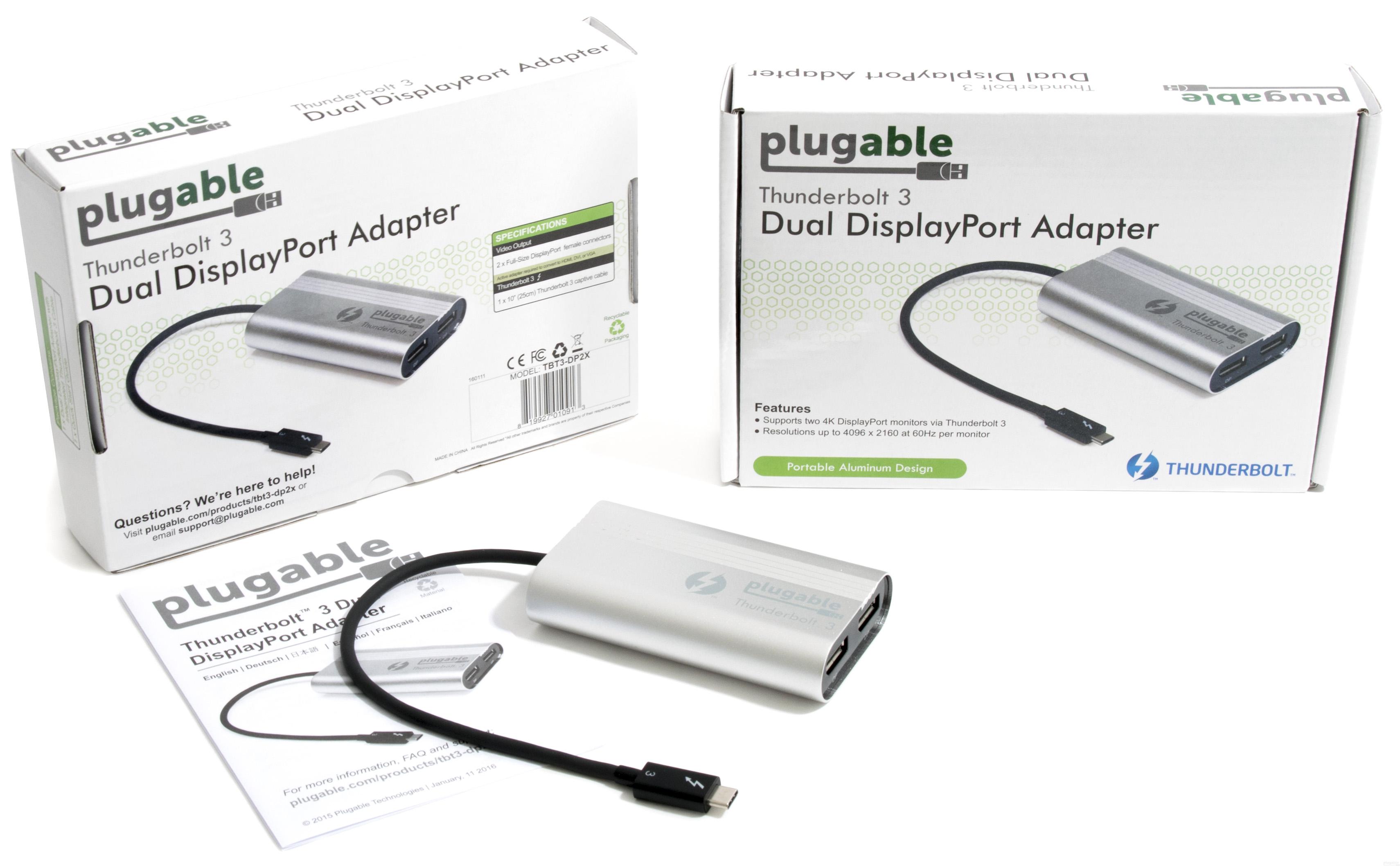 Plugable Thunderbolt™ 3 Dual DisplayPort Adapter for Windows – Plugable  Technologies