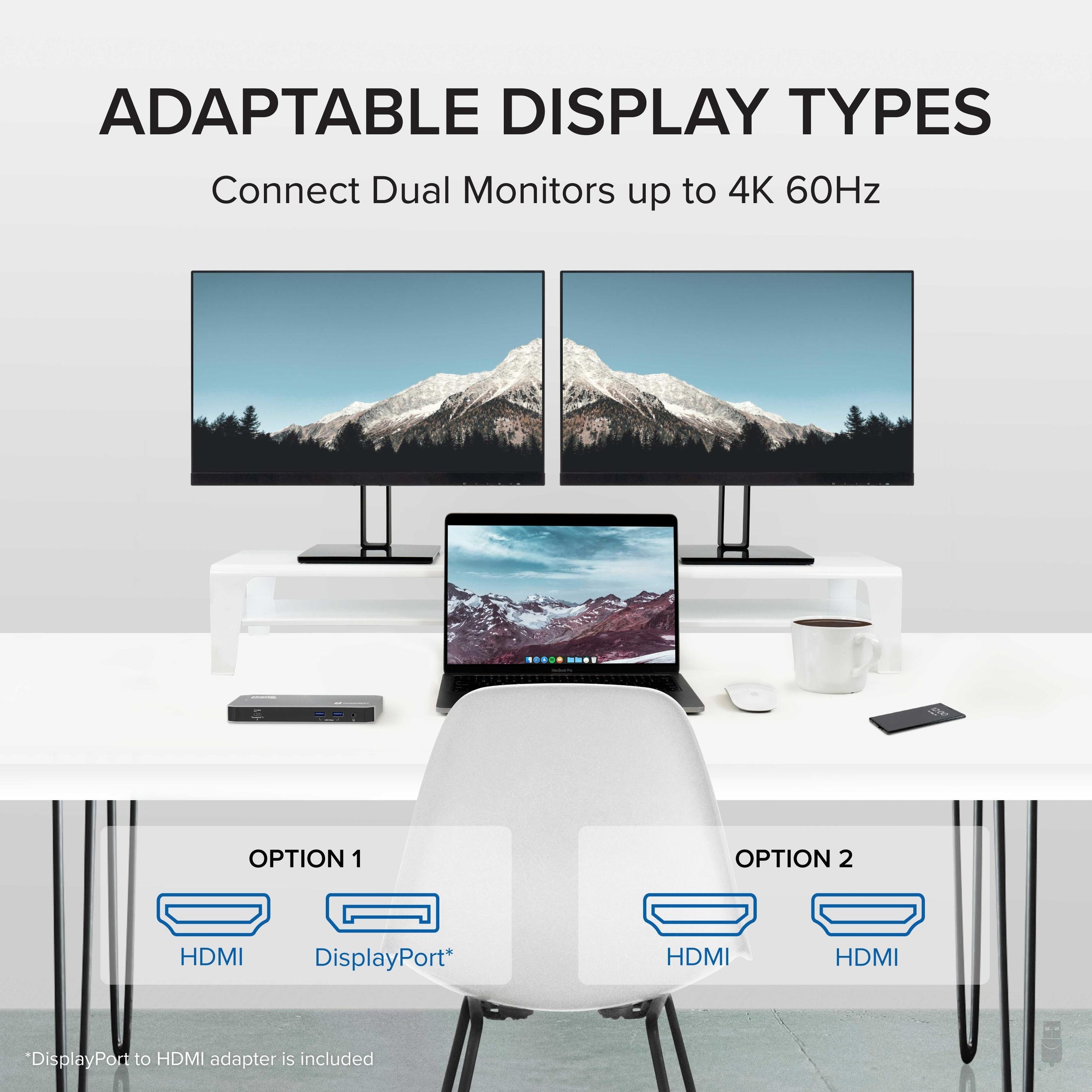 Plugable Thunderbolt 3 Dock, Enables Extra Displays, Wired Network, Audio,  and More USB Ports, Compatible with Thunderbolt 3 Macs and PCs (4K