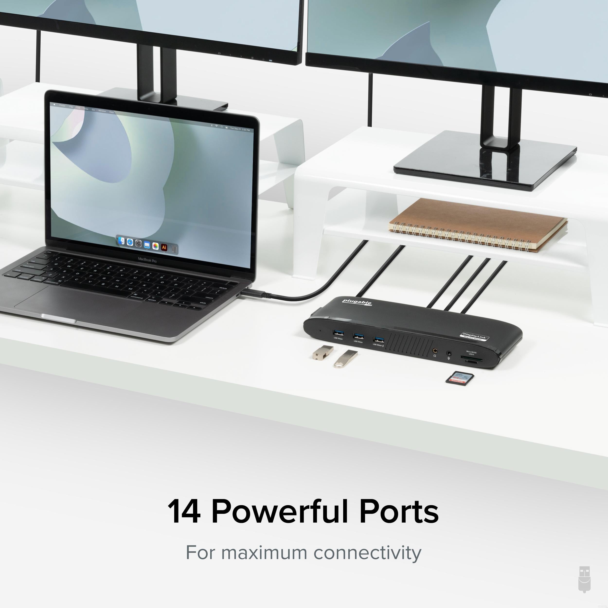 Plugable USB-C Triple Monitor Docking Station with 3x HDMI Ports