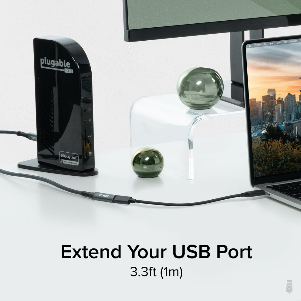 Plugable USB-C Extension Cable with Built-In Multimeter Tester, Fast C ...