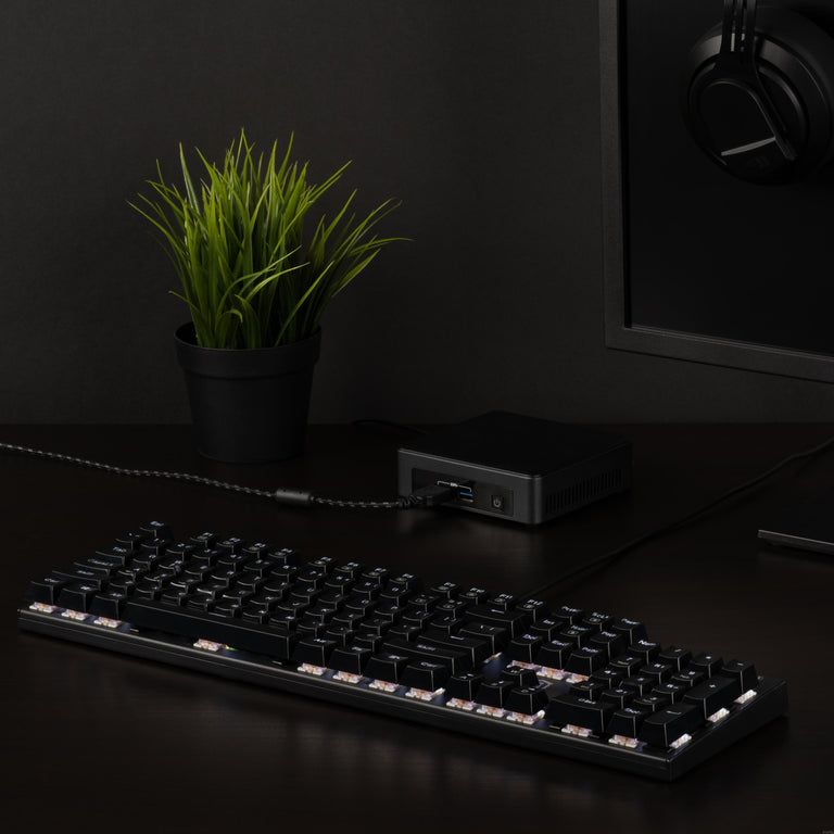 Plugable Full Size 104-Key Mechanical Keyboard With Blue-Style Switche ...
