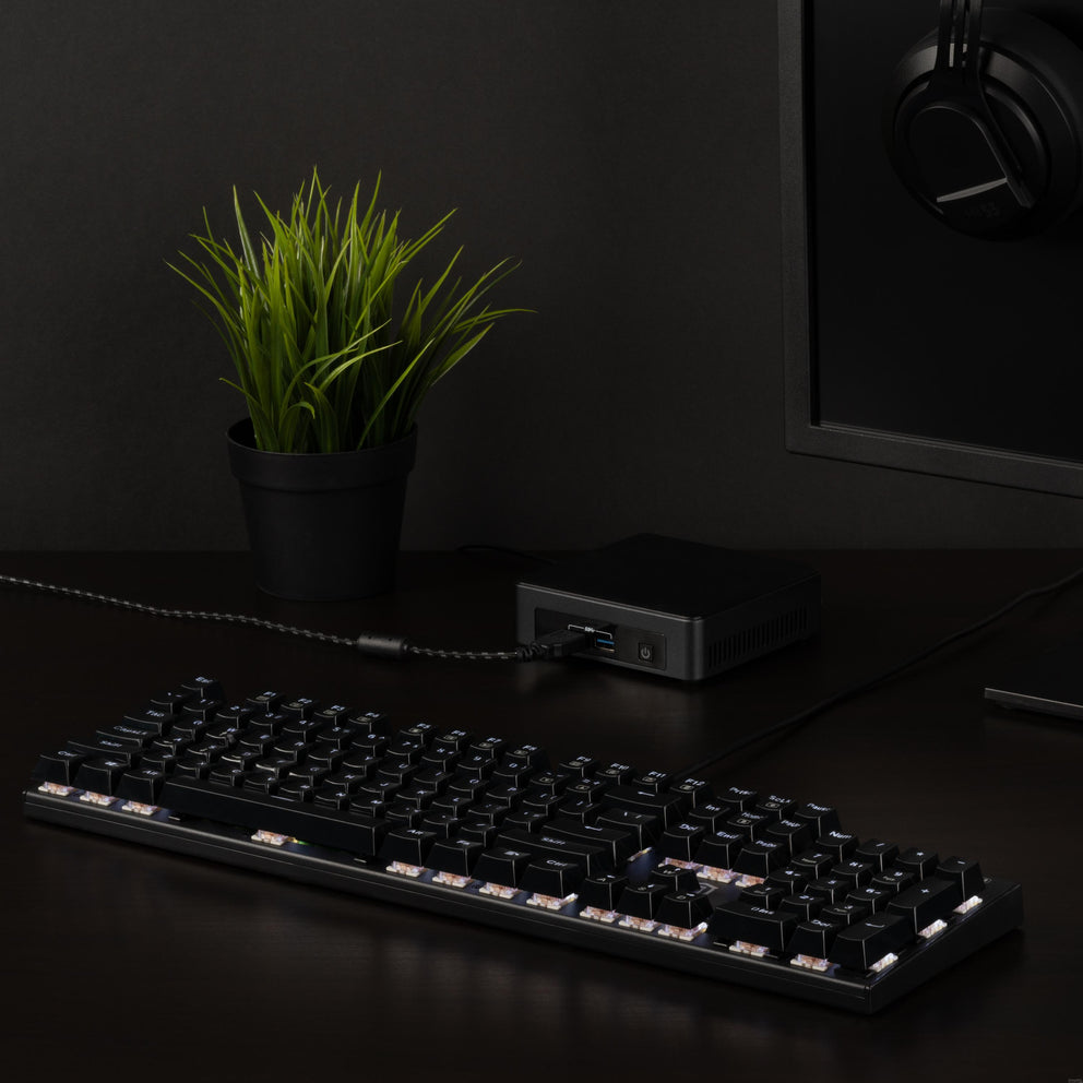 Plugable Full Size 104-Key Mechanical Keyboard With Blue-Style Switche ...