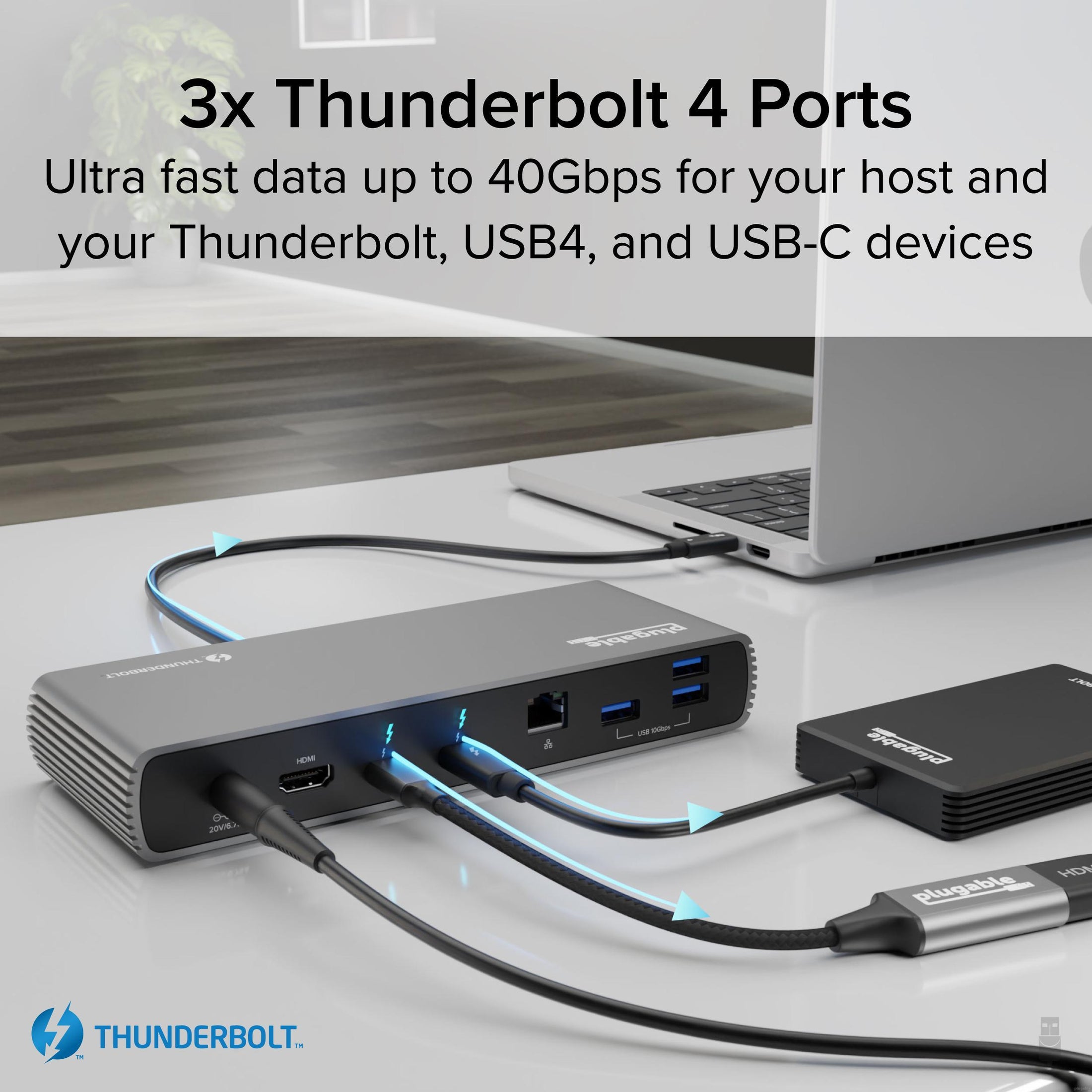  Plugable Cable Thunderbolt 4 [certificado Thunderbolt