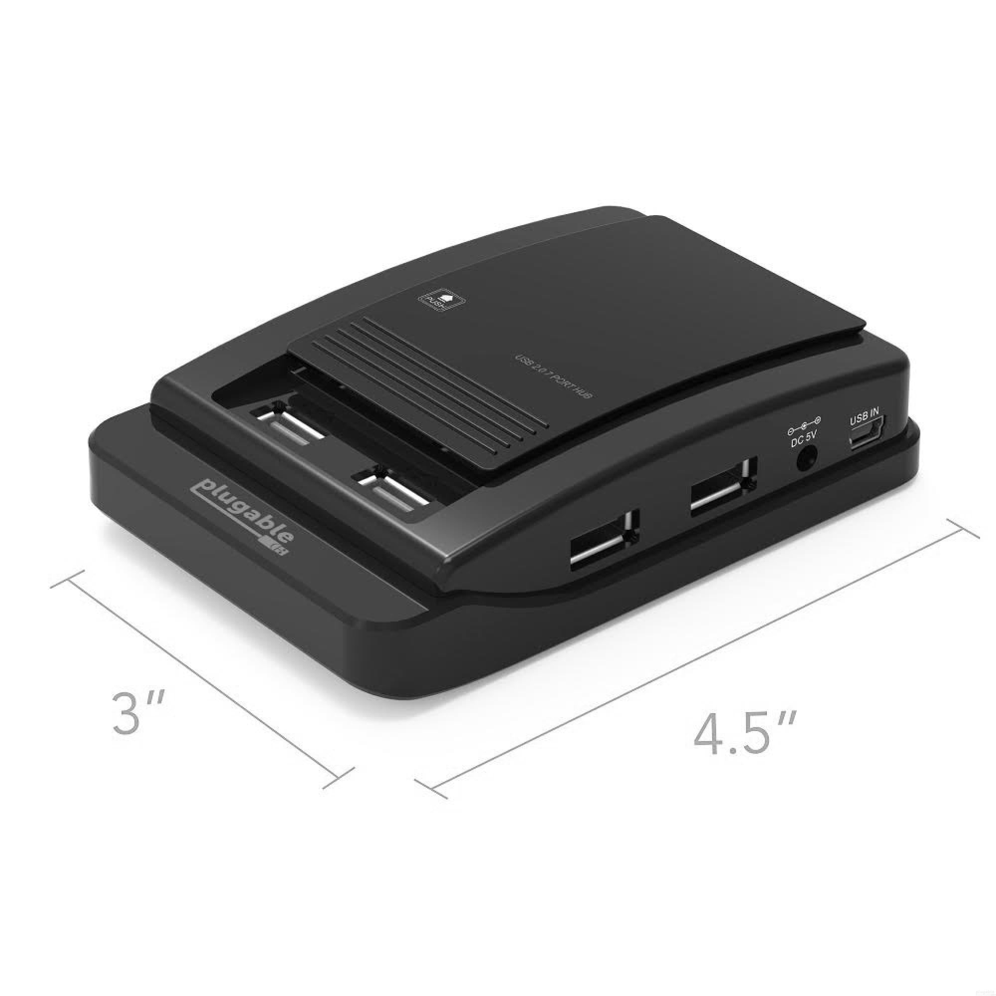 Plugable USB 2.0 7-Port Hub with 15W Power Adapter – Plugable