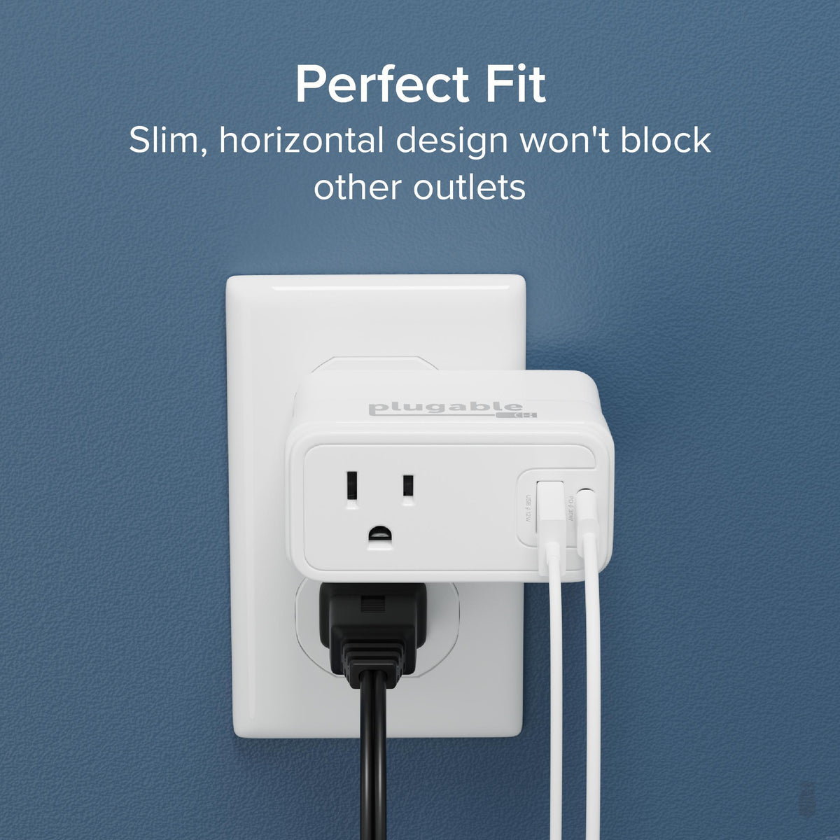 Plugable Outlet Extender with USB and USB-C Charger ~ Plugable Technologies