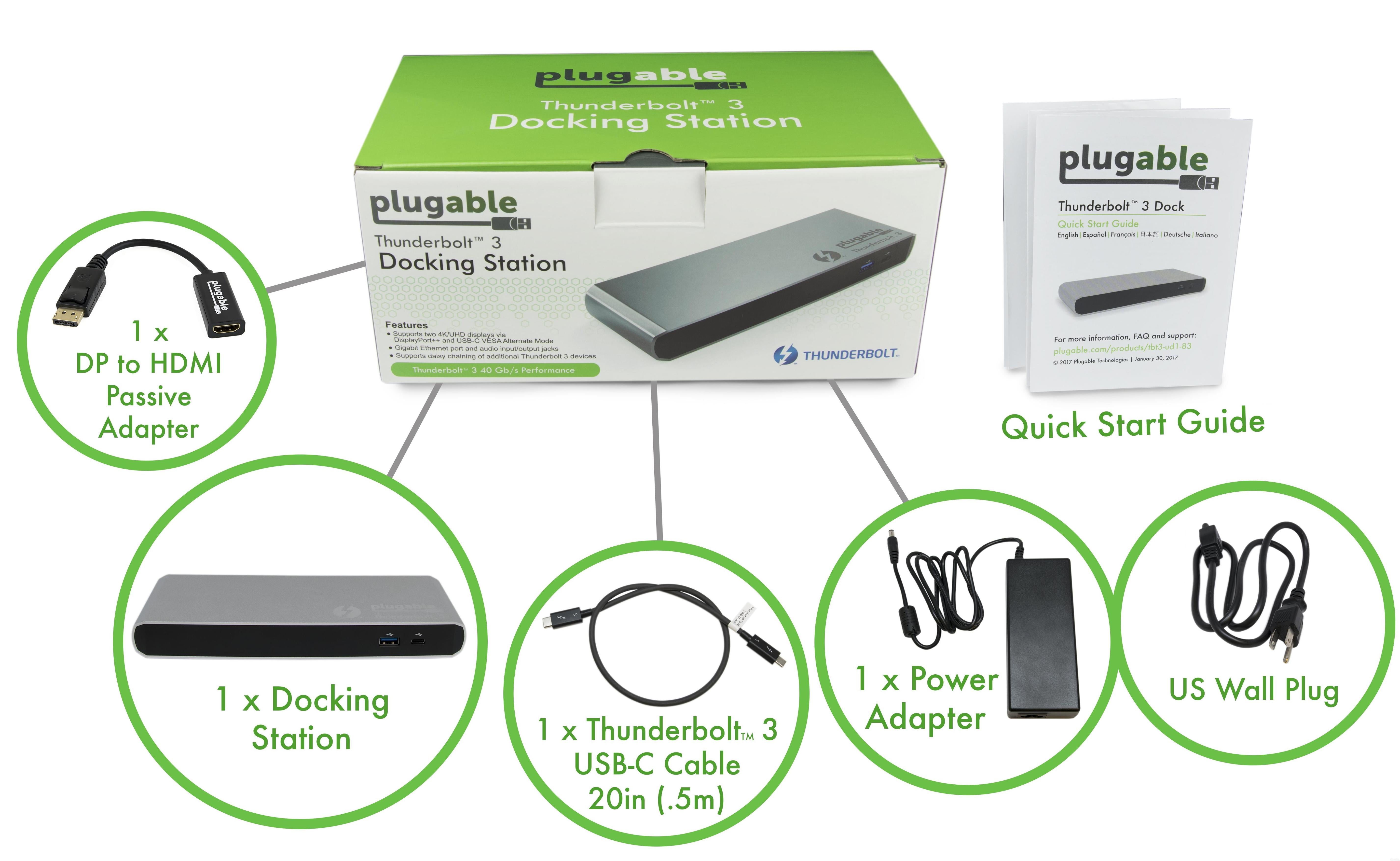 Plugable Single Display Thunderbolt™ 3 Docking Station (No Host Chargi –  Plugable Technologies