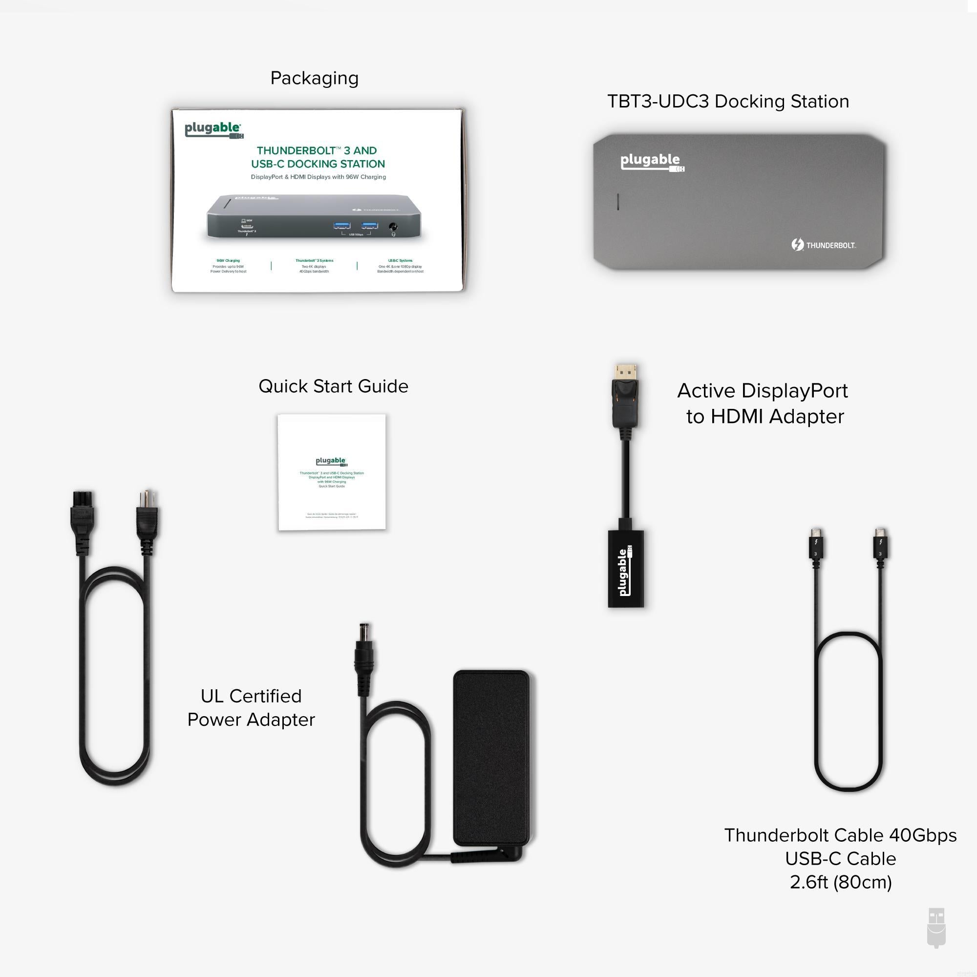 Plugable Thunderbolt™ Docking Station, Dual HDMI with DisplayPort 