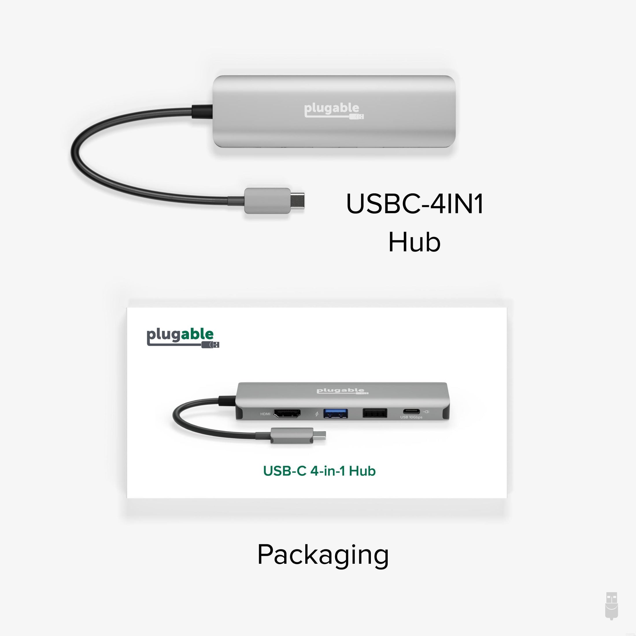 USB-C® Multiport Adapter, 4-in-1 Video Adapter with HDMI