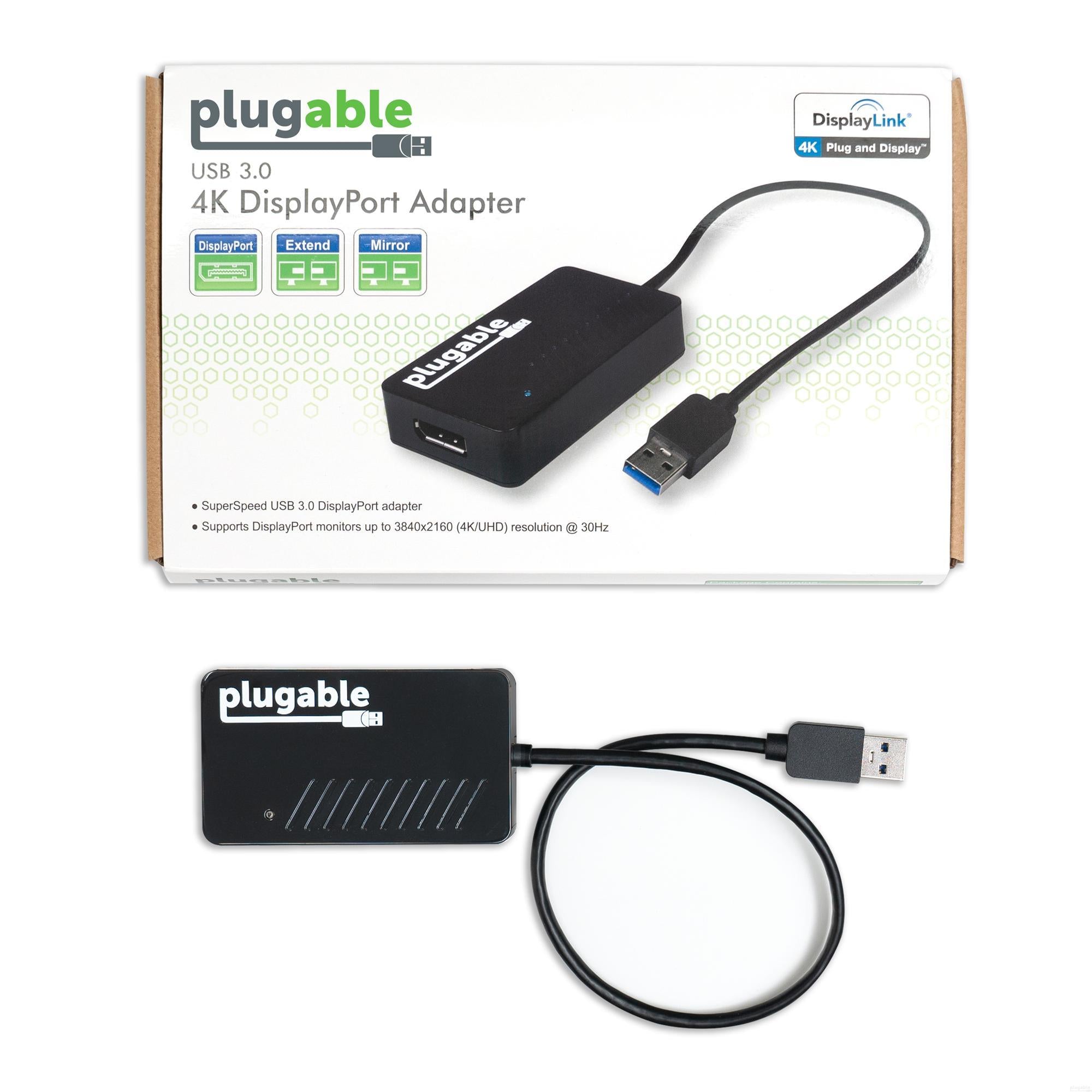 Plugable USB 3.0 4K DisplayPort Adapter for Multiple Monitors – Plugable  Technologies