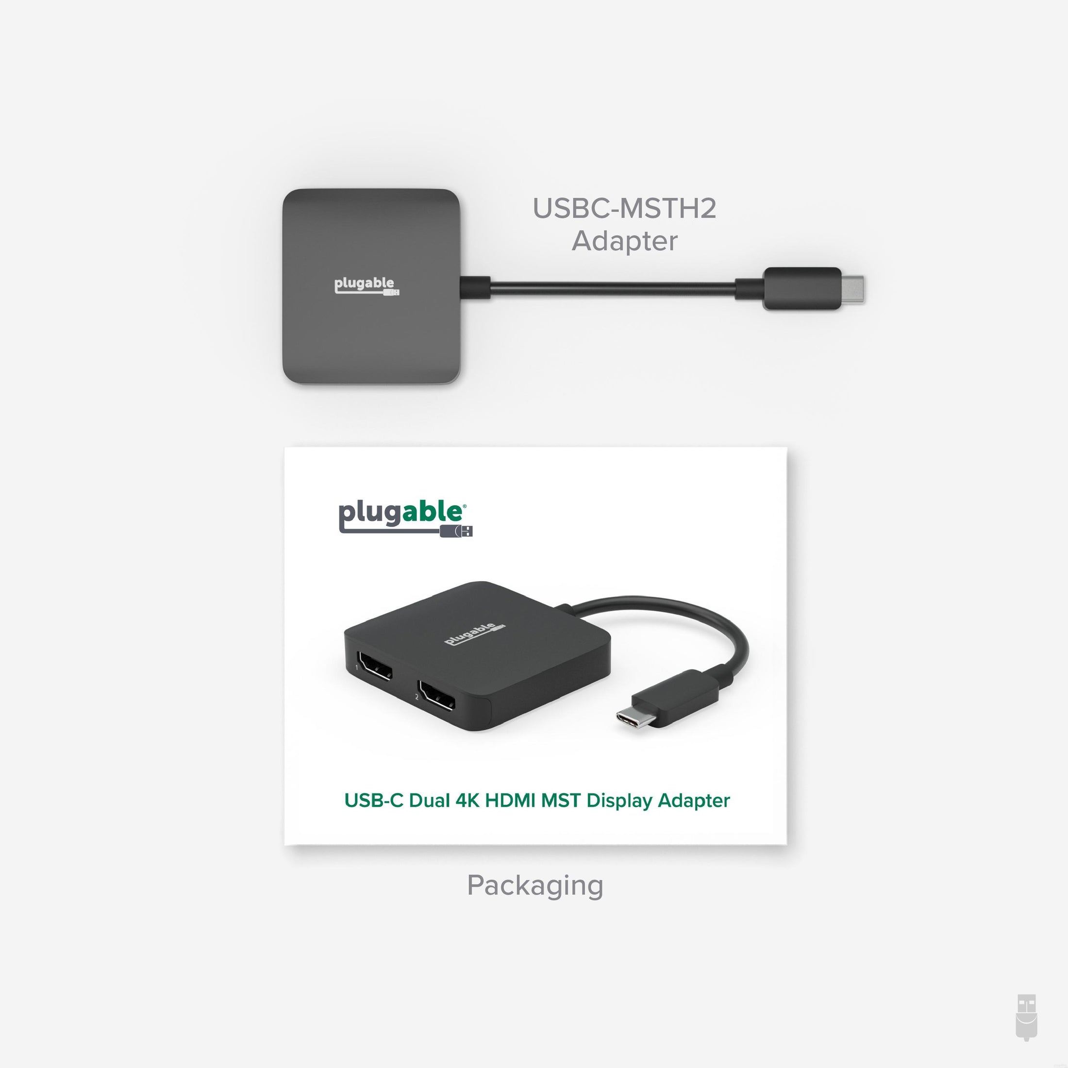 4K 60Hz USB-C to HDMI 2.0 and VGA Adapter with MST Dual Monitor