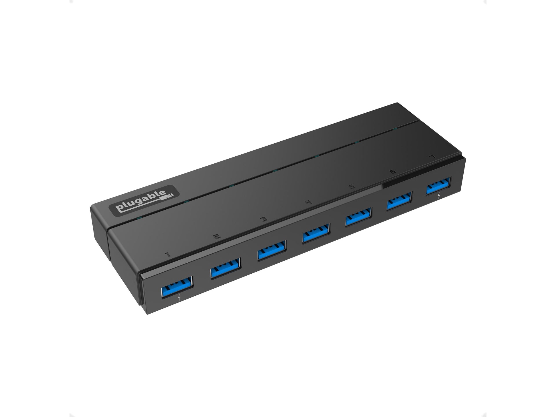 Powered 7-Port USB 3.0 Hub, ORICO USB Data Hub with 12V Power Adapter,  Multi USB 3.0 Splitter with 3.3 Ft Long USB Cable for PC, Laptop, Keyboard
