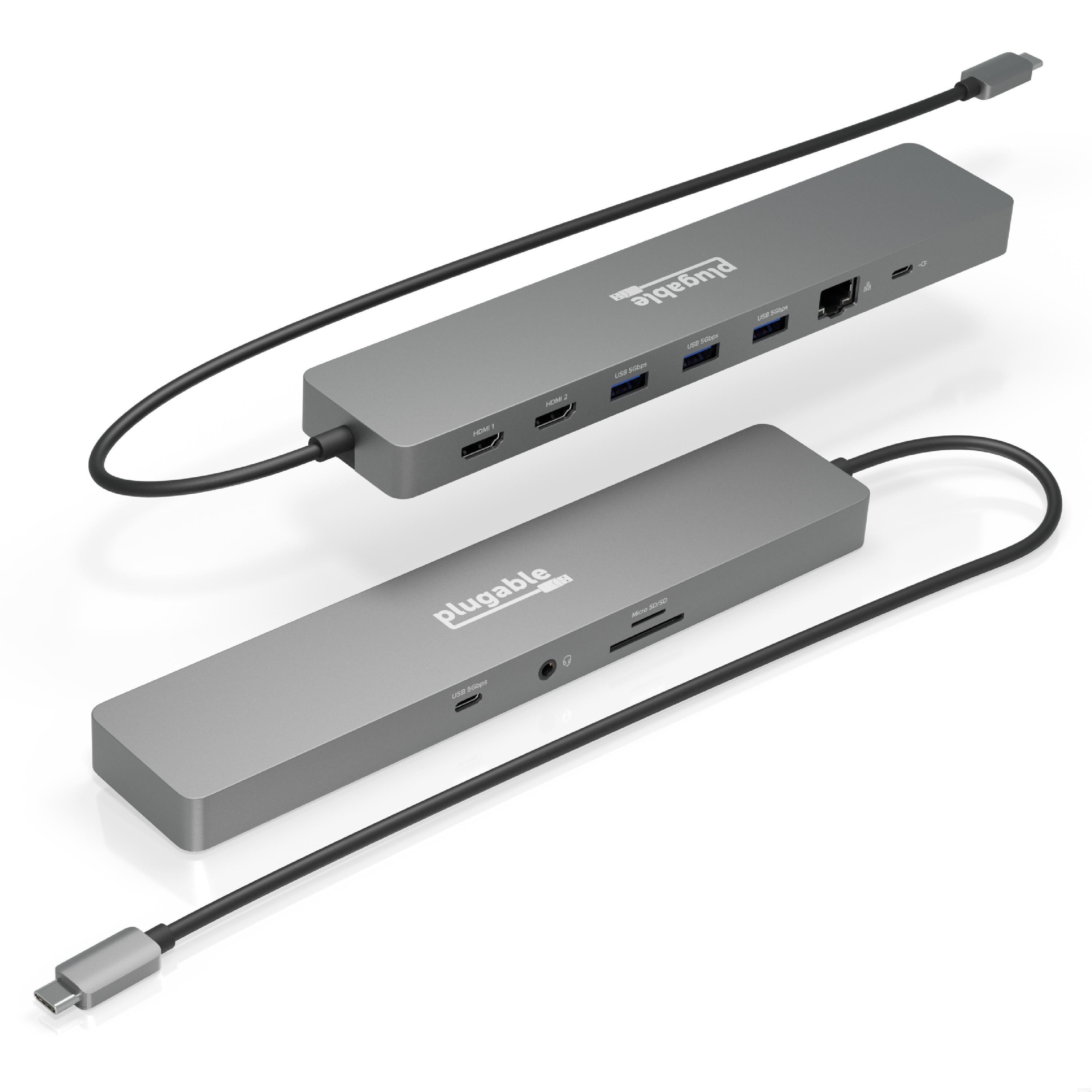 Plugable 11-in-1 USB-C Hub, 100W USB-C Pass-through, Laptop Docking St ...